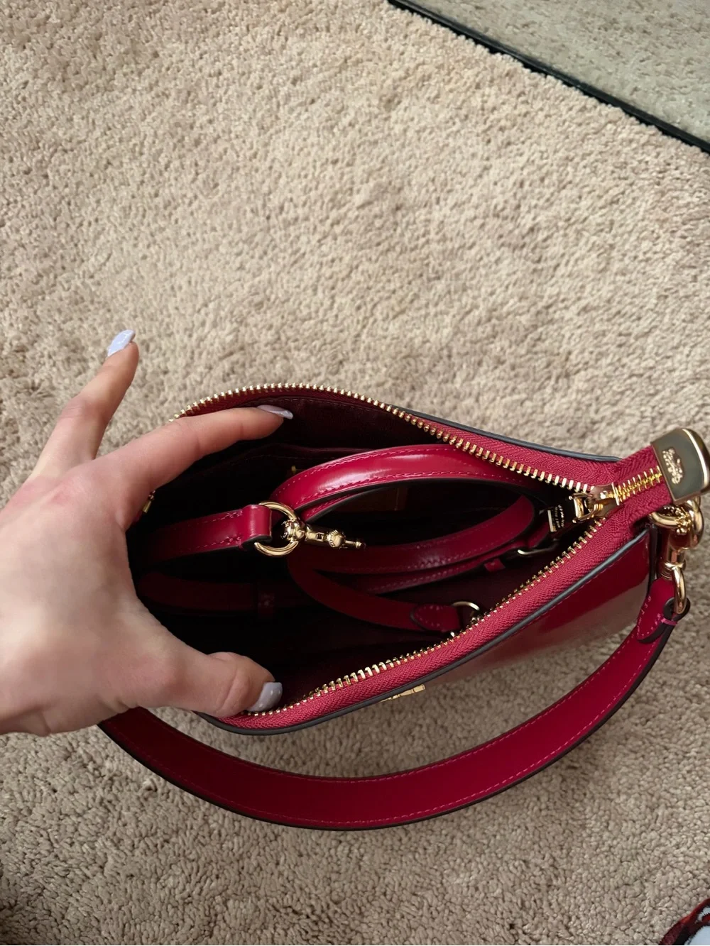 Coach Teri Leather Shoulder Bag - Picture 4 of 6